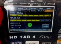 Parametry sygnału z Hot Bird 12169 H TS 73 na mierniku ROVER