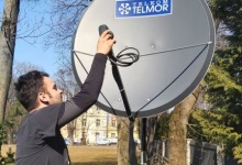 Antena satelitarna 120 cm ustawiona na HB 13-E