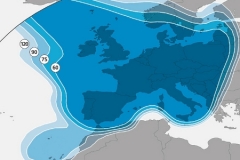 zasięg satelity Astra 2A (wiązka south beam)