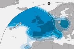 zasięg satelity Astra 2E (wiązka europejska)