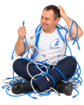 Instalator TELE TECHNIKA przy instalacji wideodomofonu