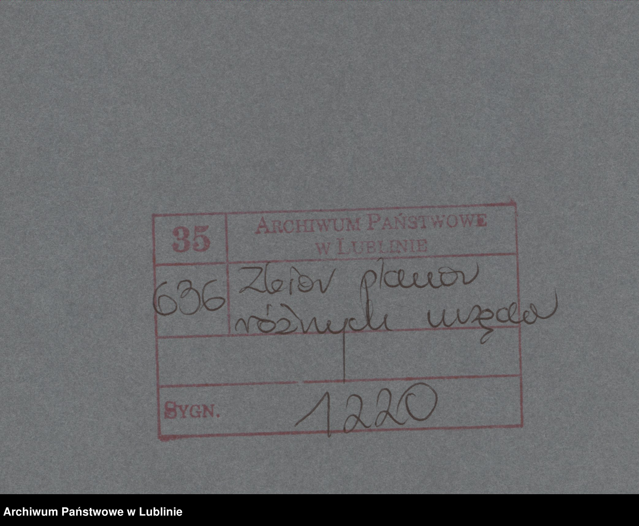 Pieczęć Archiwum Państwowe w Lublinie