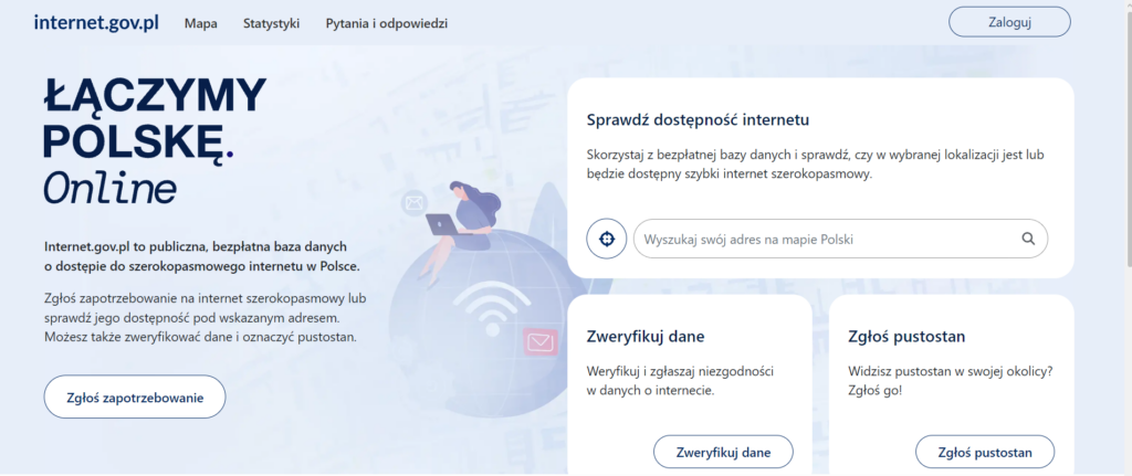 Sprawdź dostępność internetu