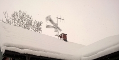 Anteny w scenerii zimowej