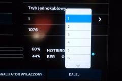 Menu dekodera nc+ z ustawieniami unicable