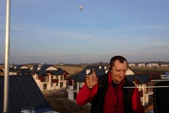 Balon w tle podczas ustawiania anteny DVB-T